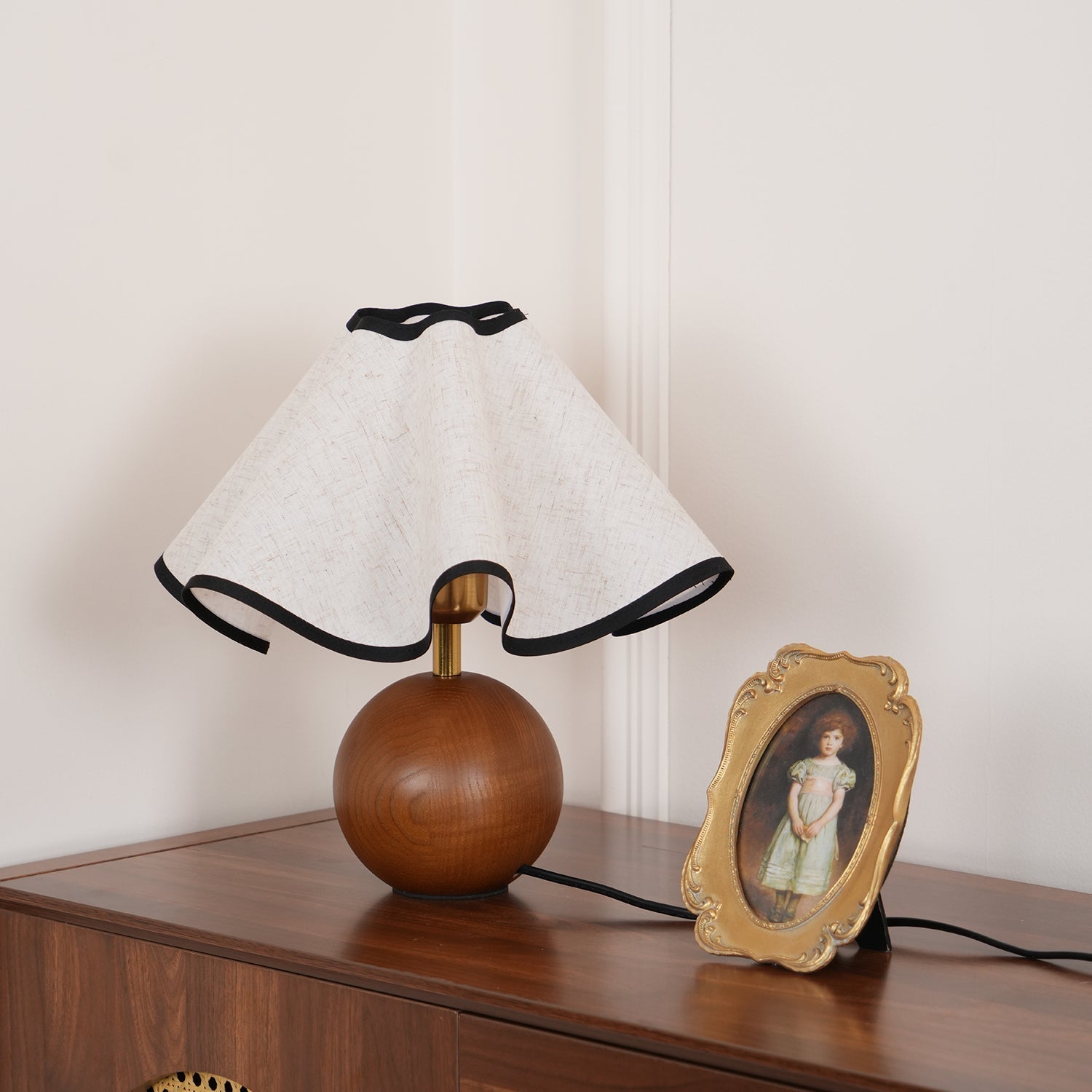 Kalion Wood Fabric Table Lamp-Neutral Decor