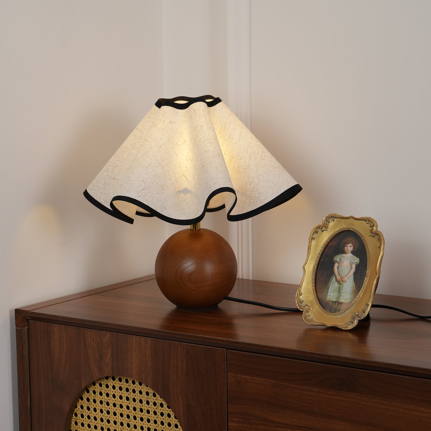Kalion Wood Fabric Table Lamp-Neutral Decor
