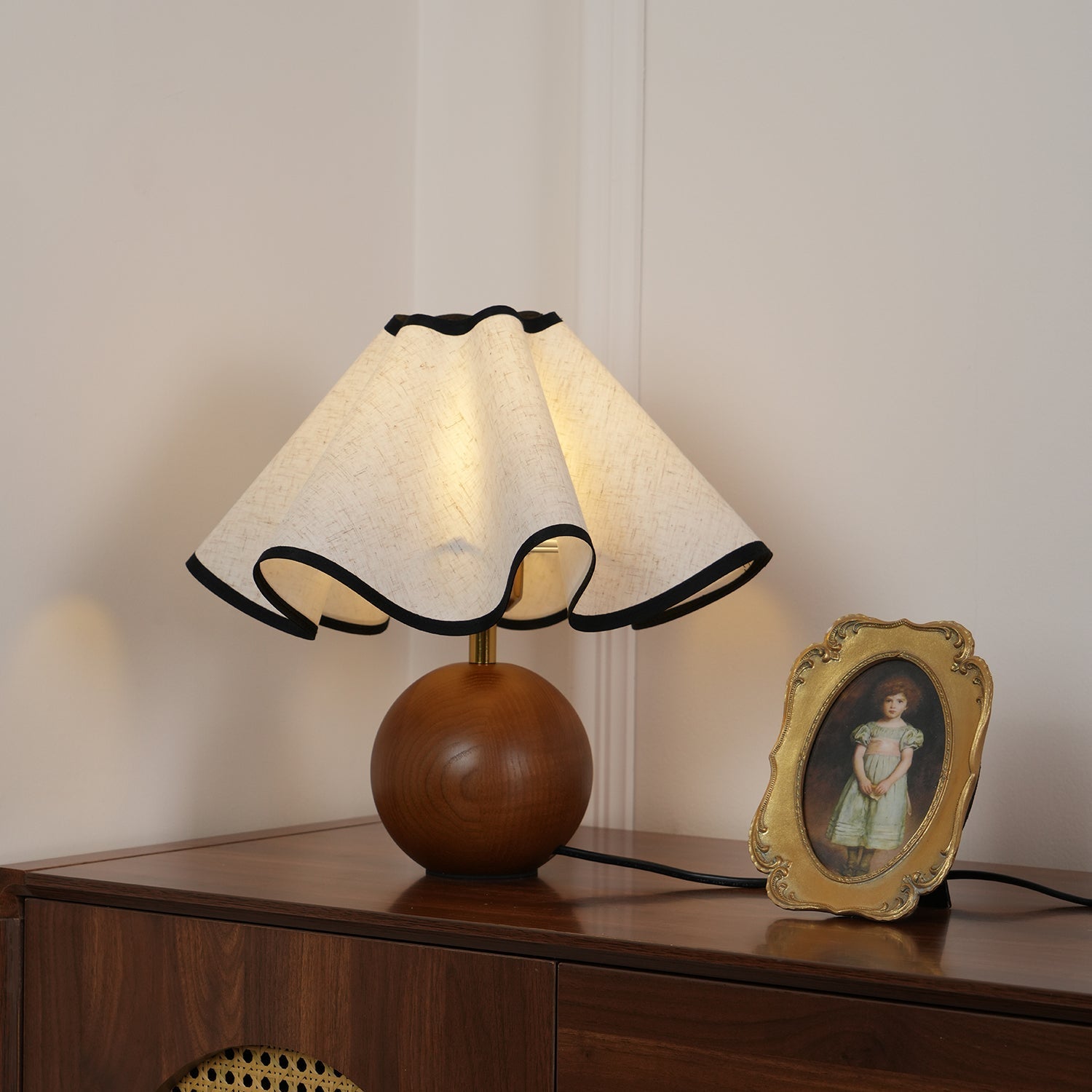 Kalion Wood Fabric Table Lamp-Neutral Decor