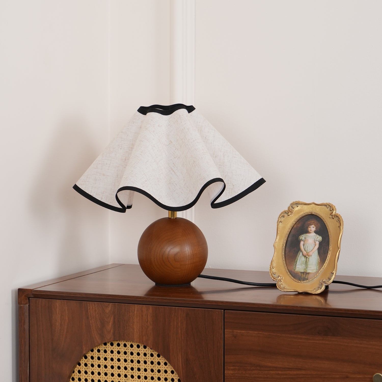Kalion Wood Fabric Table Lamp-Neutral Decor