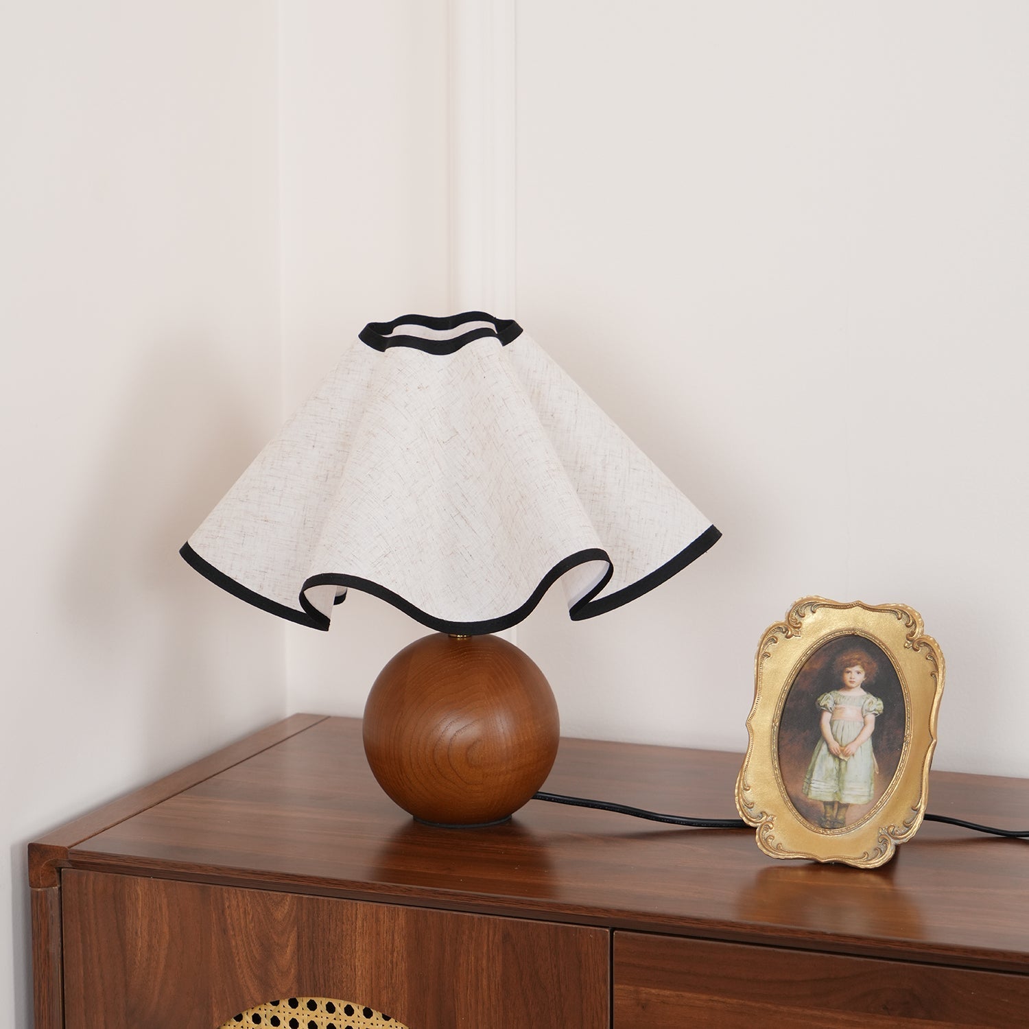 Kalion Wood Fabric Table Lamp-Neutral Decor
