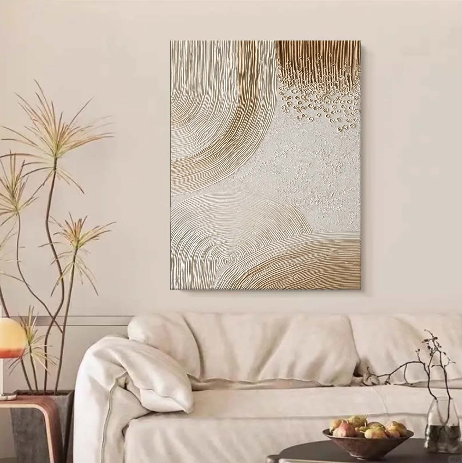 Wall Art Beige Wave Abstract Minimalist - Neutralighting