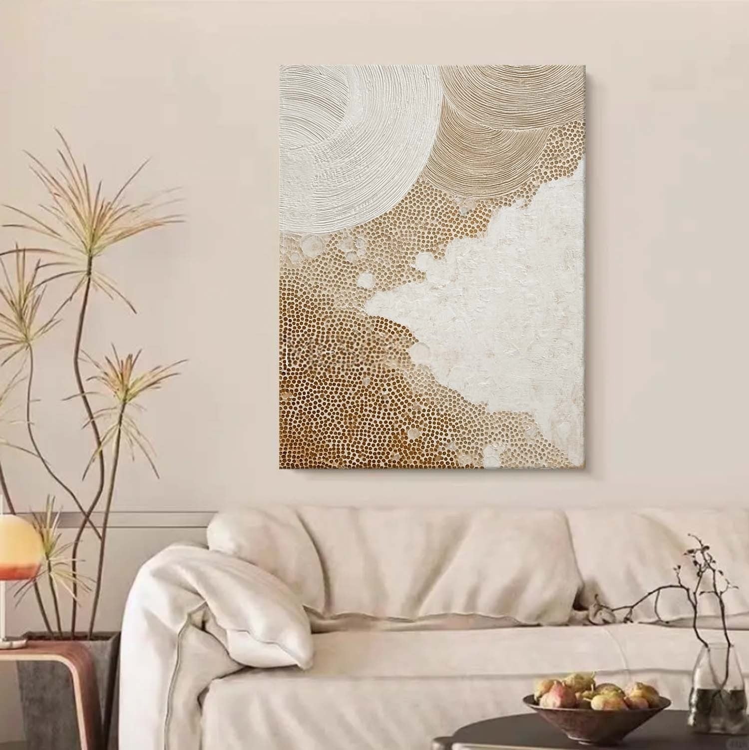 Wall Art Neutral Textured Oil Painting - Neutralighting