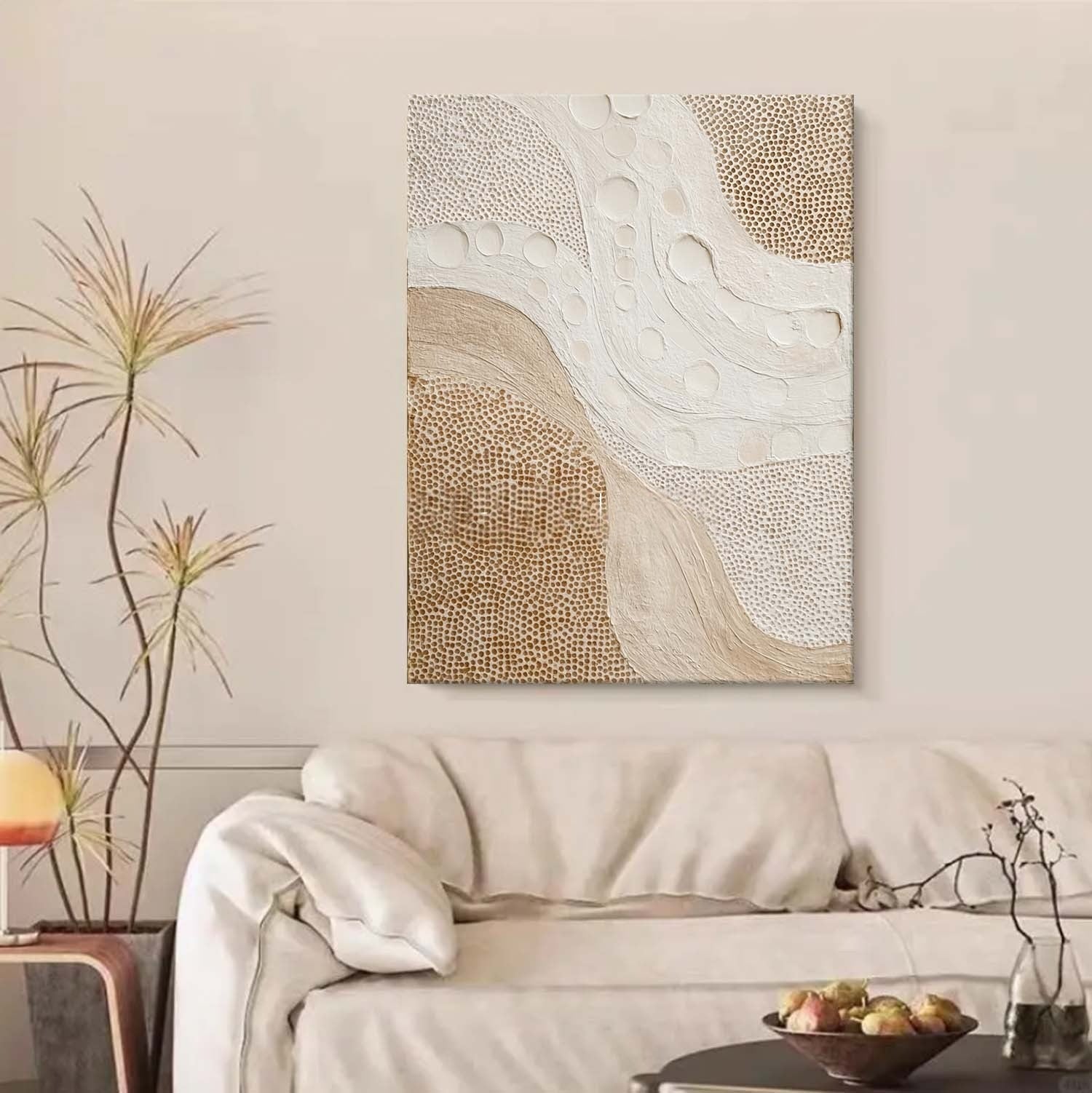 Wall Art Organic Flow Texture Bohemian Painting - Neutralighting