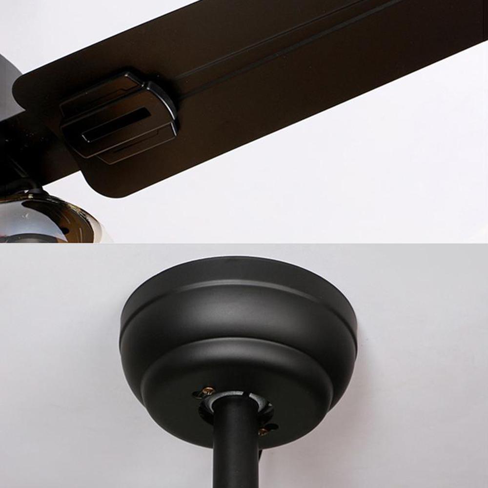 Zazoren Vintage Black Glass Ceiling Fan Light-Neutral Decor