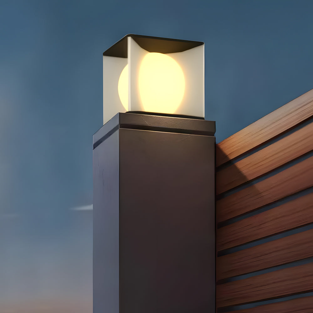 Panora Square Lampshade Steel Outdoor Pillar lights