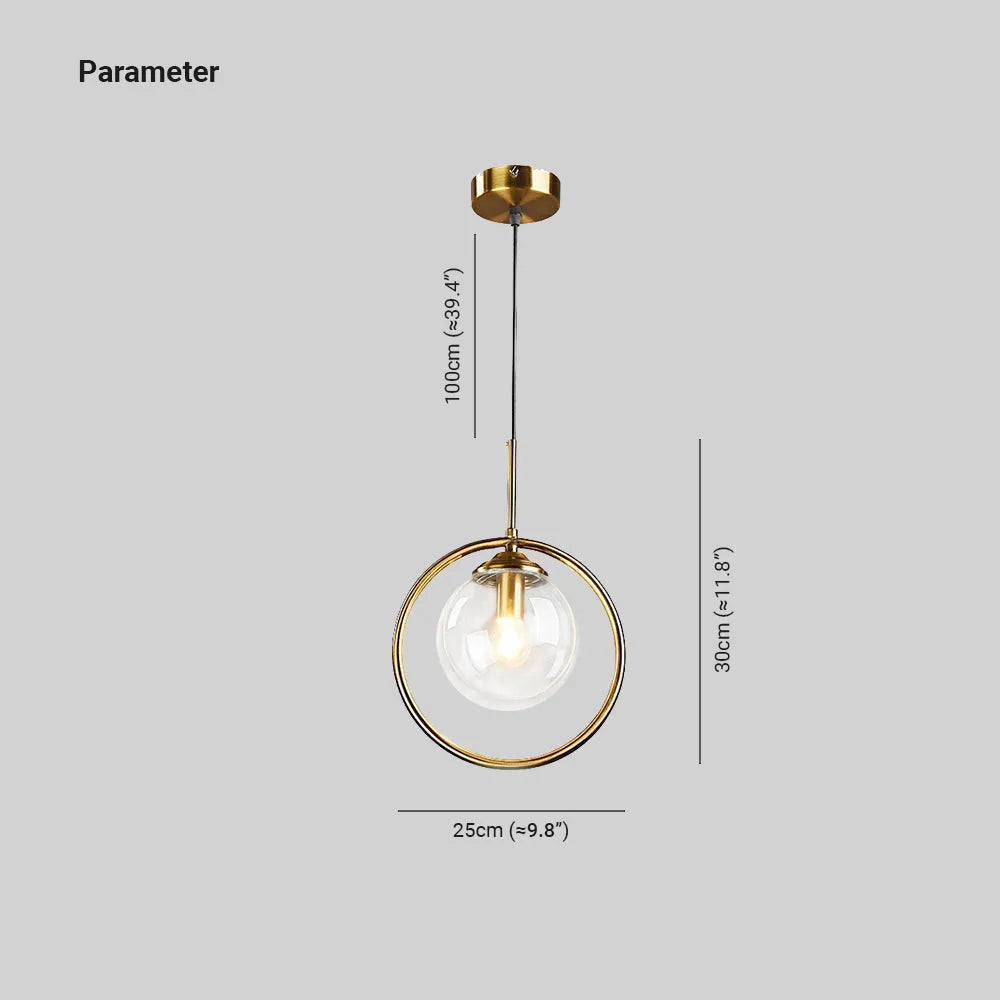 Neo Glass Pendant Light with a Ring-Neutral Decor